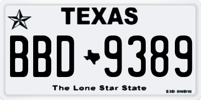 TX license plate BBD9389