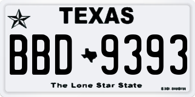 TX license plate BBD9393