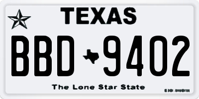 TX license plate BBD9402