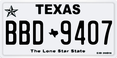 TX license plate BBD9407