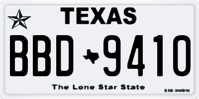 TX license plate BBD9410