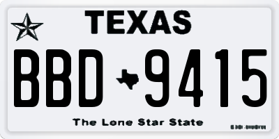 TX license plate BBD9415