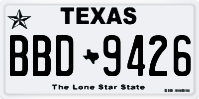 TX license plate BBD9426