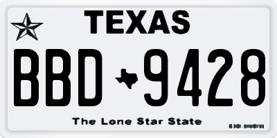 TX license plate BBD9428