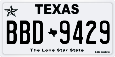 TX license plate BBD9429