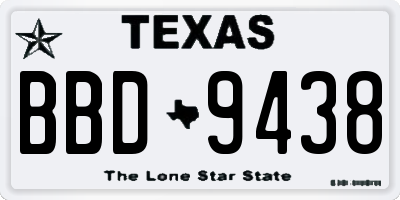 TX license plate BBD9438