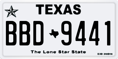 TX license plate BBD9441