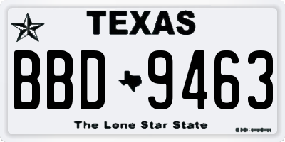 TX license plate BBD9463