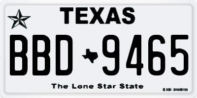 TX license plate BBD9465