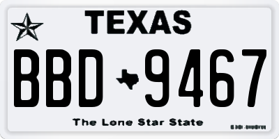 TX license plate BBD9467