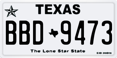 TX license plate BBD9473