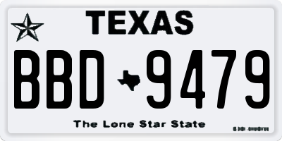 TX license plate BBD9479