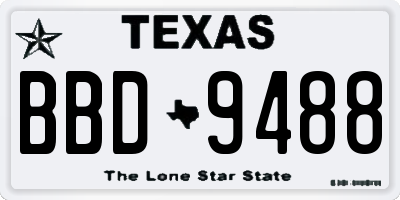 TX license plate BBD9488