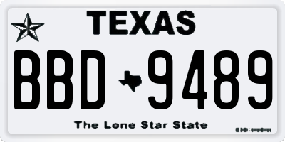 TX license plate BBD9489