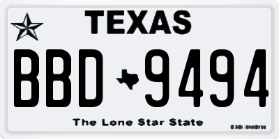 TX license plate BBD9494