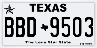TX license plate BBD9503