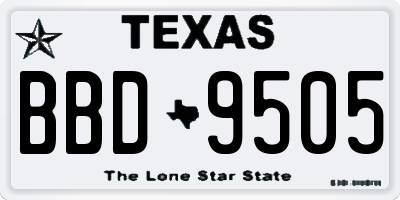 TX license plate BBD9505