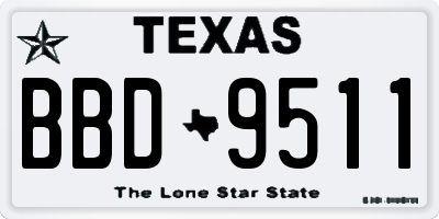 TX license plate BBD9511