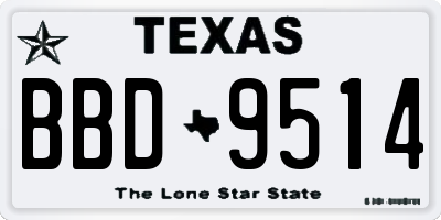 TX license plate BBD9514