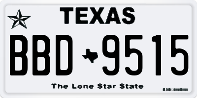 TX license plate BBD9515