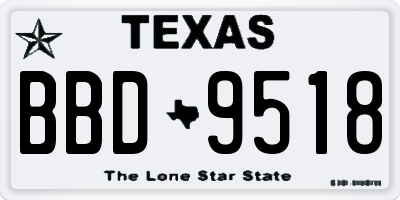 TX license plate BBD9518