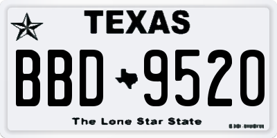 TX license plate BBD9520
