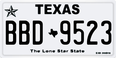 TX license plate BBD9523