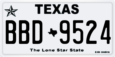 TX license plate BBD9524