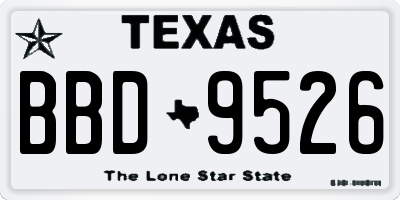 TX license plate BBD9526
