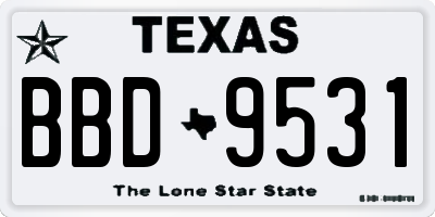 TX license plate BBD9531