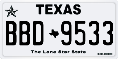 TX license plate BBD9533