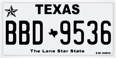 TX license plate BBD9536