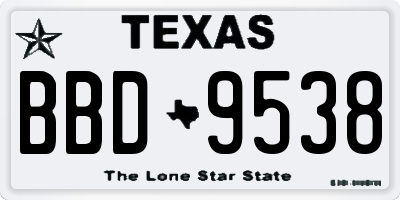 TX license plate BBD9538