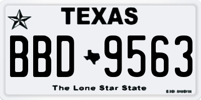 TX license plate BBD9563