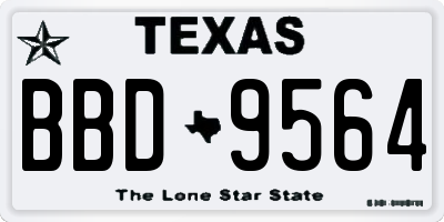 TX license plate BBD9564