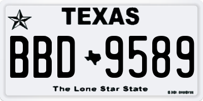 TX license plate BBD9589