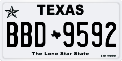 TX license plate BBD9592