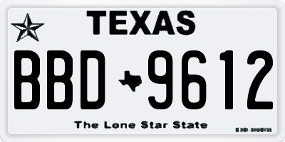 TX license plate BBD9612