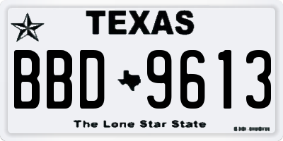 TX license plate BBD9613