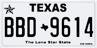 TX license plate BBD9614