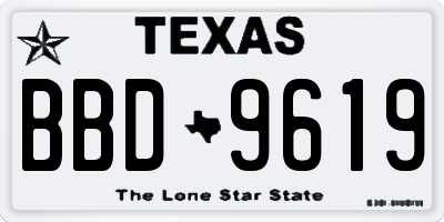 TX license plate BBD9619