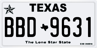 TX license plate BBD9631
