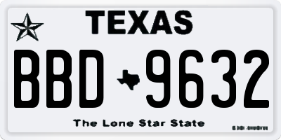 TX license plate BBD9632