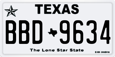 TX license plate BBD9634