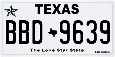 TX license plate BBD9639