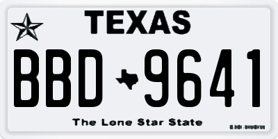 TX license plate BBD9641