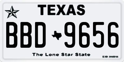TX license plate BBD9656