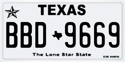 TX license plate BBD9669