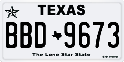 TX license plate BBD9673