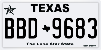 TX license plate BBD9683